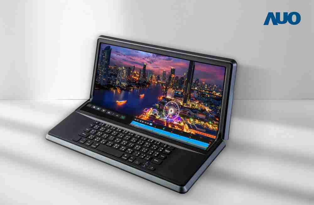 人生就是博14.6吋Micro LED折迭显示屏幕，，，，搭配半径4mm的弯折绞炼，，，以及高画素、、、、高亮度、、、高对比度的显示技术特点，，，，即便在大视角下仍保有绝佳色相与亮度