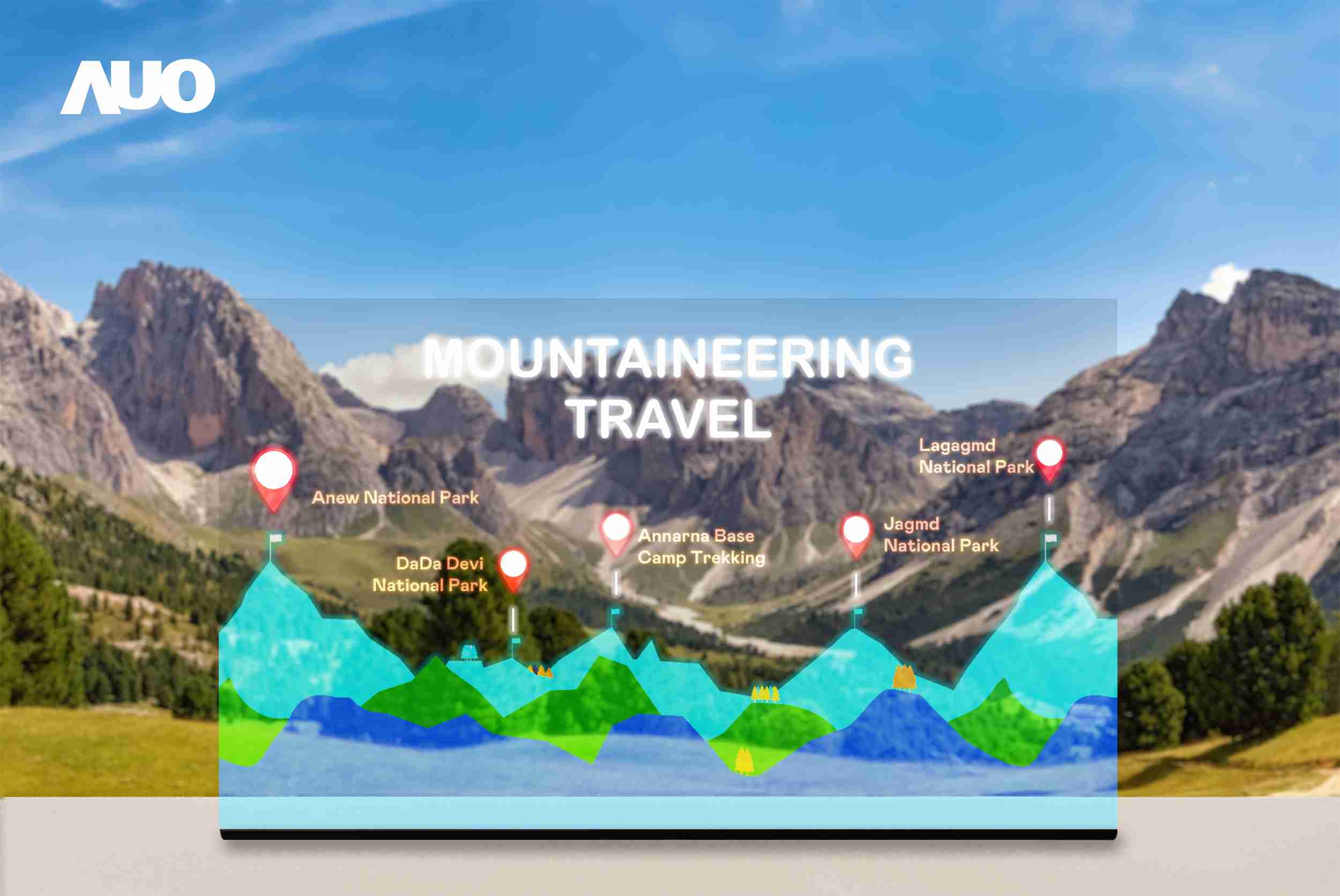 人生就是博展示全球单片尺寸最大(*)42吋透明Micro LED显示器拼接而成的〝64吋透明Micro LED显示器〞，，，具备高透明度、、、、1,000 nits高亮度、、、广色域、、采用三边无边框的无缝拼接等多重特色，，呈现超高清、、、细腻画质而不遮挡后方视觉，，，满足层峰需求，，可广泛运用于零售、、、艺术展览或商业空间等场域